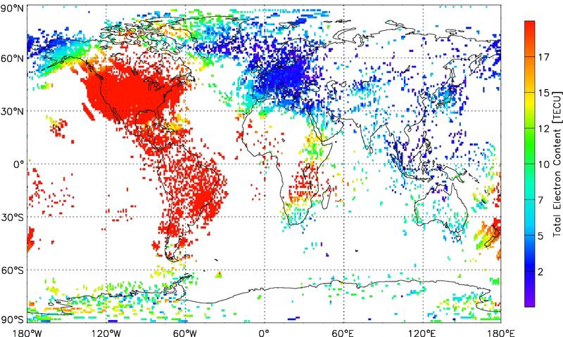 Motivation One increasingly popular approach for describing ionospheric behavior is by using measurements of vertically-integrated total electron content (TEC) from ground-based GPS receivers