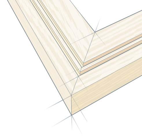 THREE EASY STEPS TO CLAMPING Mitered Frames The contemporary window trim option features a frame joined with mitered corners that get glued together.