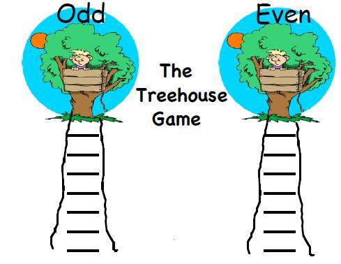 The Tree House Game desk of cards game board How to Play: With a partner, choose to be odd or even. Use a deck of cards with Take turns drawing a card from the pile.