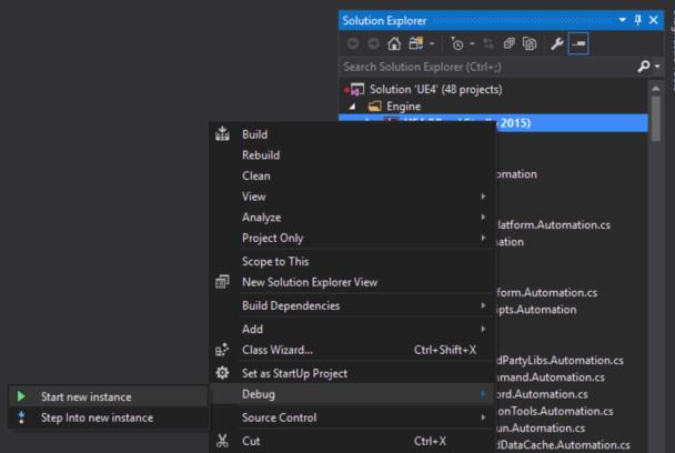 10 Visual Studio Quick Start Unreal 9. Select the project you would like to open, or specify a new project. If you are creating a new project, don t forget to specify a project name. 10.
