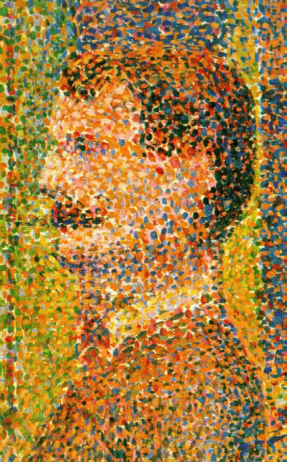 In pointilism, painters created areas of color out of many