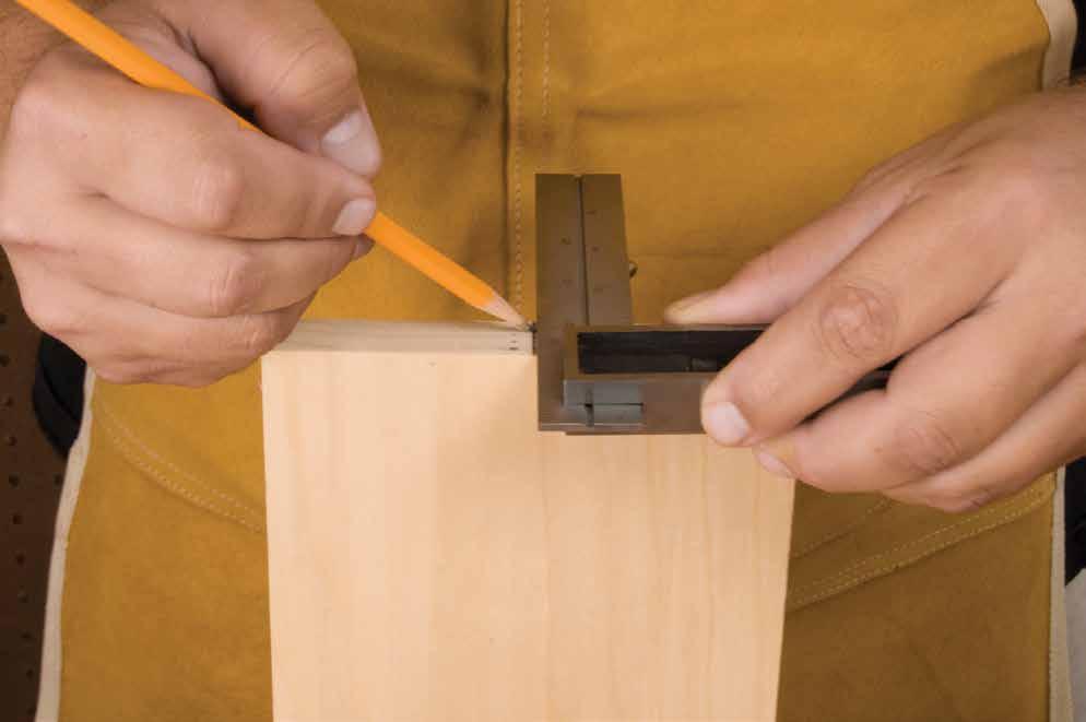 Place the dovetail router bit with bearing guide into your router and secure router bit collet tightly.
