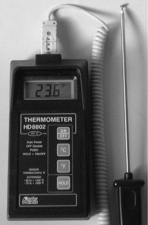 Thermometer It is recommended to carry out periodical checks on the vulcanizer, to make sure that the set temperature