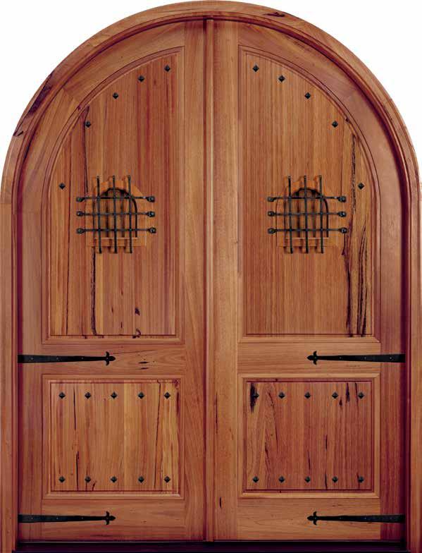 Rustic Walnut entry doors.