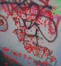Examples of SIFT keypoint extraction along with the number of keypoints for three graffiti images. 2.