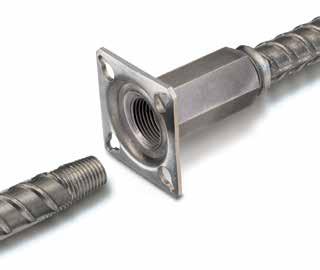 The taper threaded design, like the complete family of LENTON couplers, provides load path continuity in tension, compression and stress