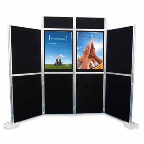Portable Folding Display Panel - Black (Sales) Clip and Pole Panel is a versatile system that can be used in various configuration, use it individually or joining up.