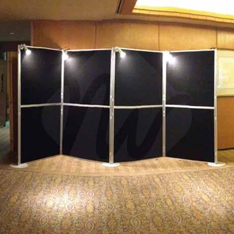 Panel is made from cardboard sandwiched polystyrene material with nylon loop material.