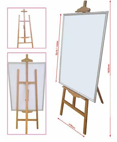 Display size A3 AO size Bamboo Easel Stand Product Highlight: Bamboo Easel provides a more deluxe look to your poster.