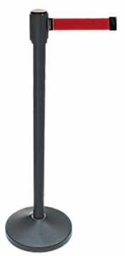 Silver Black Q-Hook Stand Ideal for any effective crowd direction and control 950mm height with a 300mm base Heavier (11kg) base