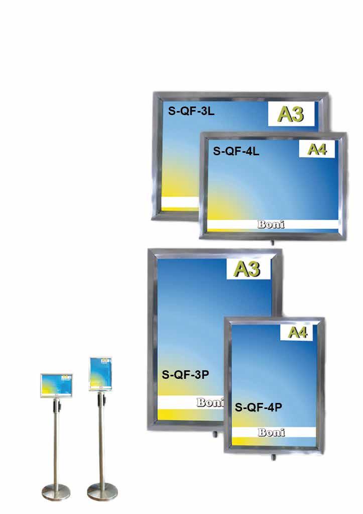 Slot messages of A4 or A3 Landscape or Portrait format between 2mm clear