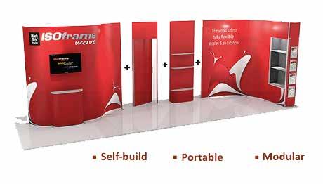 ISOframe Wave Use as a basic display wall add more modules and build a complete exhibition stand.