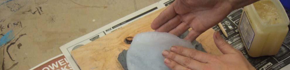 7. When the silicone is shaped into a doughy ball, remove