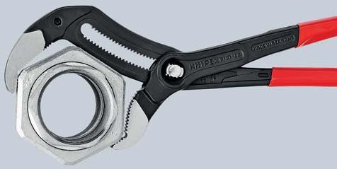and XXL offer the performance and comfort of water pump pliers while being lighter in weight and The Cobra XL can e.g. grip a 2" pipe fitting and weighs 50 % less than a 2" pipe wrench, which has a much lower gripping capacity.