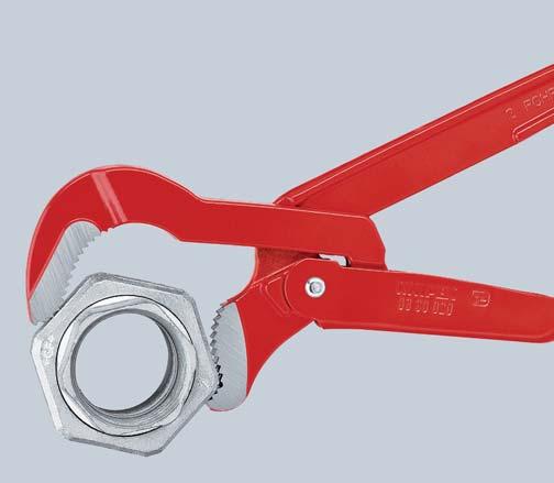 87 01 560 Cobra XL length 400 weight 1214 g 2" pipe wrench length 560 weight 2670 g gripping a union nut of a 2" pipe fitting large gripping capacity of 95, would require a 3-inch pipe wrench smaller