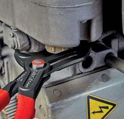 the hinge bolt with an additional push function which makes it easier to work in very confined and inaccessible areas