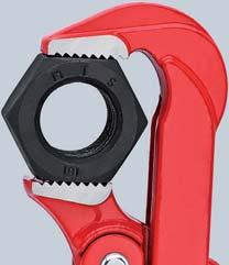 PIPE WRENCHES Pipe Wrenches 90 DIN 5234 83 1 > Swedish pattern > 90 angled jaws > jaws with offset teeth in opposite direction > teeth additionally induction hardened > I beam