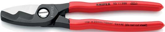 CABLE AND WIRE ROPE SHEARS Cable Shears with twin cutting edge 95 1 > for cutting copper and aluminium cables > not suitable for steel wire and hard drawn copper conductors > precision ground,