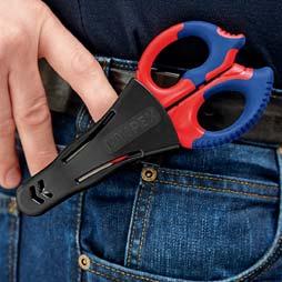 cutter With plastic belt case > universal shears for electricians > handles with multi component grips, fibreglass