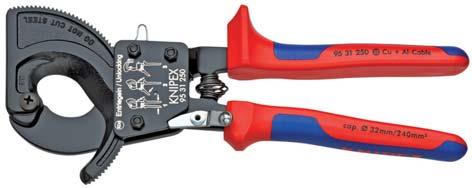 CABLE AND WIRE ROPE SHEARS Cable Cutters (ratchet action) 95 3 > for cutting copper and aluminium single conductors as well as
