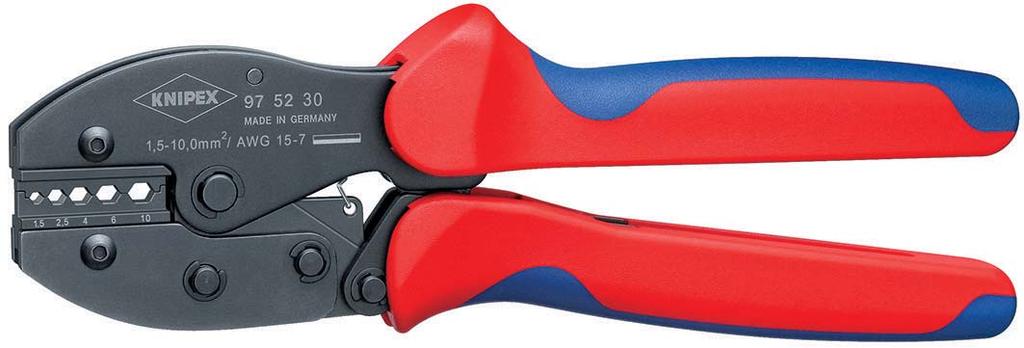 CRIMPING PLIERS KNIPEX PreciForce Crimping Pliers > repetitive, high crimping quality due to precision dies and integral lock (self releasing mechanism) >