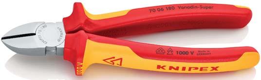 INSULATED TOOLS Long Nose Pliers DIN ISO 5745 IEC 60900 DIN EN 60900 30 > heavy duty and wear resisting > different jaw styles > Chrome vanadium electric steel, forged, oil hardened Style 1 long,