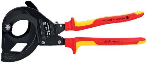 INSULATED TOOLS Cable Cutter ratchet principle, 3-stage IEC 60900 DIN EN 60900 95 3 Sturdy. Easy to use. Stable.