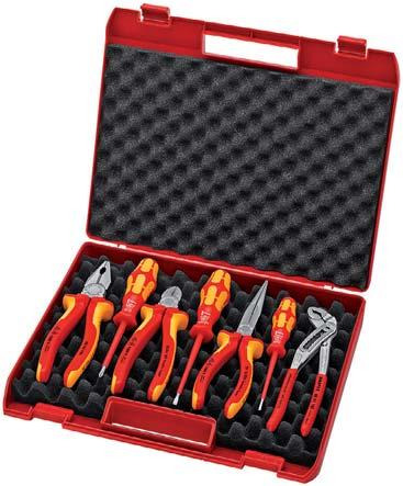 INSULATED TOOLS Compact-Box 4 parts with insulated pliers 00 20 > high quality, versatile, shock resistant plastic case > foam insert with honeycomb structure for variable equipment > dimensions,