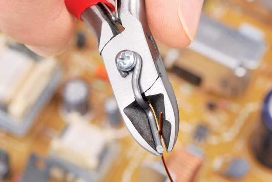 ELECTRONICS PLIERS Electronics Diagonal Cutters DIN ISO 9654 77 > for fine cutting work, e g in electronics and fine mechanics > sturdy, zero backlash box joint > low friction double spring for