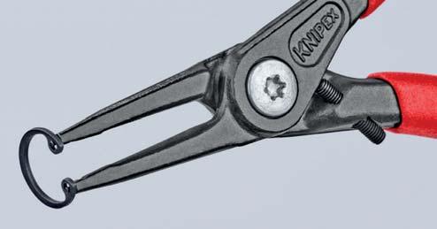 CIRCLIP PLIERS For all circlips with a diameter of 8-100 > with overstretching limiter for standardized assembly according to DIN 72 > the adjustable stop screw