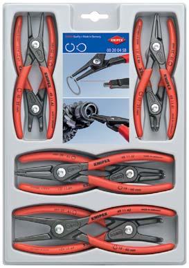 CIRCLIP PLIERS Precision Circlip Pliers Sets 00 20 > attractive sales packaging with Euro standard perforation > contains coon Precision Circlip Pliers for highest requirements > sturdy plastic