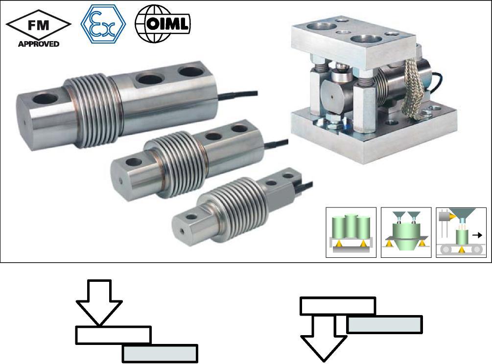 Load Cell F60X Bending beam load cell made of stainless steel, hermetically sealed. Approved up to 6000d R60 OIML. Level of protection IP 68. ATEX 94/9/CE version for hazardous area (option).