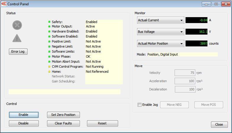 CME 2 User Guide Control Panel 14.1: Control Panel Overview Click to open the Control Panel.