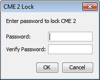Data, Firmware, and Logs CME 2 User Guide 17.7: Lock/Unlock CME The Lock feature of CME 2 is used to lock out most screens to prevent data from being changed.