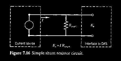 Shunt Resistors Many common transducers produce a current as their output; however, an A/D converter requires a voltage signal at its input.