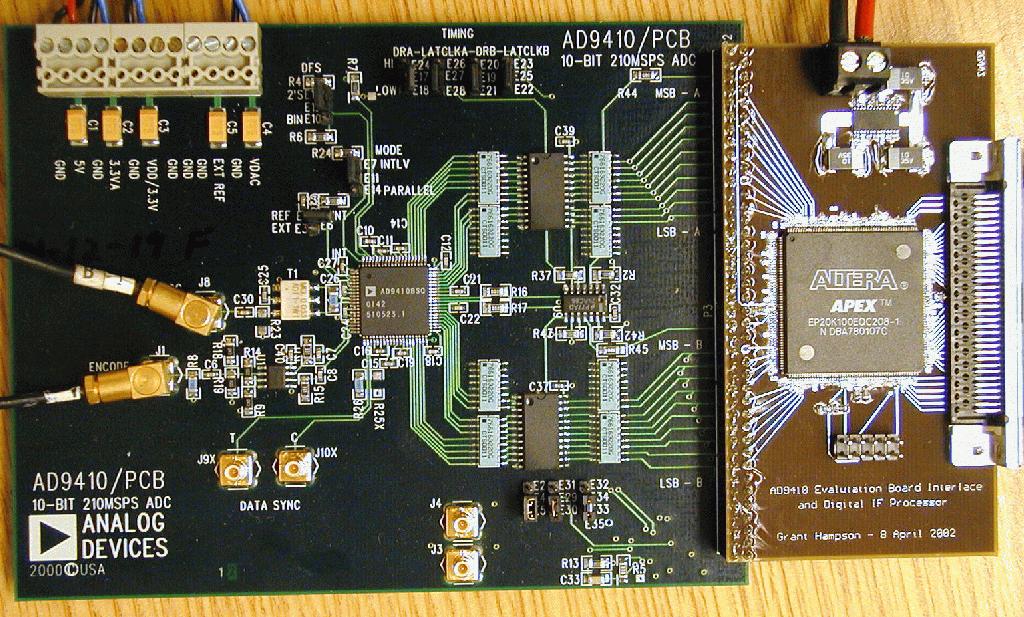 AD941 Prototype Evaluation Grant Hampson May 13, 22 Introduction This document describes the evaluation of a 2MHz analogue-to-digital converter acquisition evaluation board.
