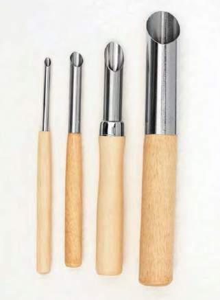 utting tubes are sharp polished metal set in hardwood handles. Packaged with 170.
