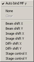 14 Changing a function assignment Click with the right-hand mouse button on a part of the binding display panel that holds the function description for the knob or button required (the righthand side