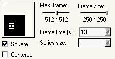 233 If square is not checked, the cursor position inside the full frame will determine the scan frame dimensions in x and y as well.