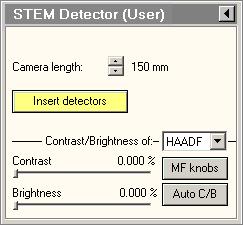 235 45.3 STEM Detector (User) The STEM Detector Control Panel. In the STEM Detector Control Panel various detector settings are controlled.