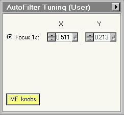 59 10 AutoFilter Tuning (User) The AutoFilter Tuning Control Panel. The AutoFilter Tuning control panel contains controls for focusing the Imaging Filter used for EFTEM.