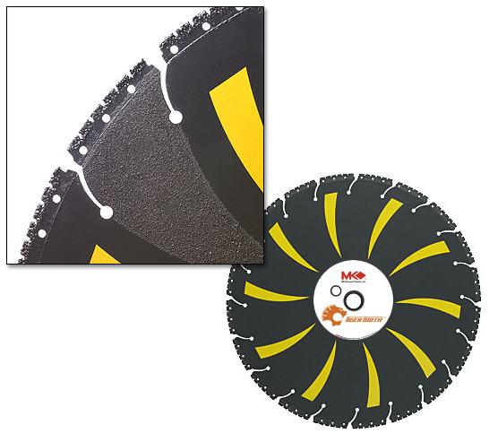 CLASS # 15 TIGER TOOTH DIAMOND BLADES These premium grade multipurpose diamond blades are dry cutting segmented blades for steel, concrete, masonry, ductile, wood and plastic.