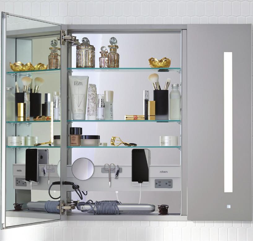 THE AiO LIGHTED MEDICINE CABINET With updated features designed to meet your changing needs, the AiO Lighted Medicine Cabinet combines timeless style with cutting-edge technology.