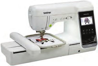 Includes two sizes of embroidery frames: 6 x 10, 5 x 7. 3.7 color LCD touch screen display. Built-in USB port. Design editing features.