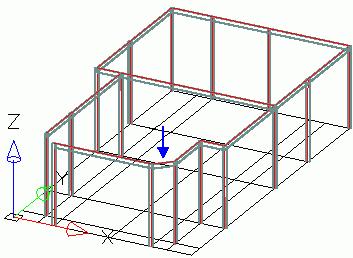 between columns flange middle Next, create 2 beams with I sections between