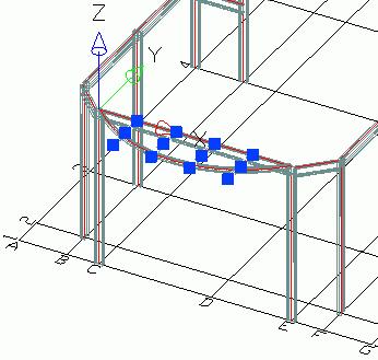Modify the position and the model role of the channel section beams 1. Select all the channel section beams.