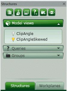 Figure 92: ClipAngleSkewed view in top view The view is created and appears in the Project Explorer.
