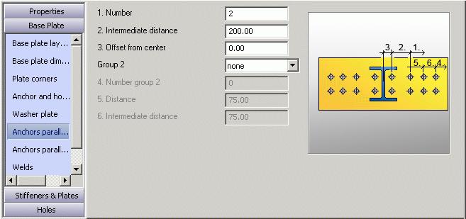From the Column shortening drop-down list, select plate thickness to shorten the column by the plate thickness. On the Base plate dimensions tab: Modify the Projection 1 value to 80.