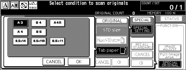 Mixed original cannot be implemented in the computer by the TWAIN plug-in function. 4. When originals are thick paper, touch [Thick]. When originals are thin paper, touch [Thin].