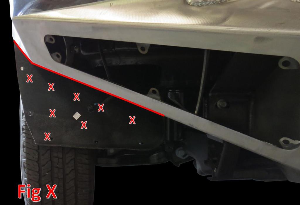 5. With the help of a second person, align the bumper so that it is straight in relation to the grill and valance.